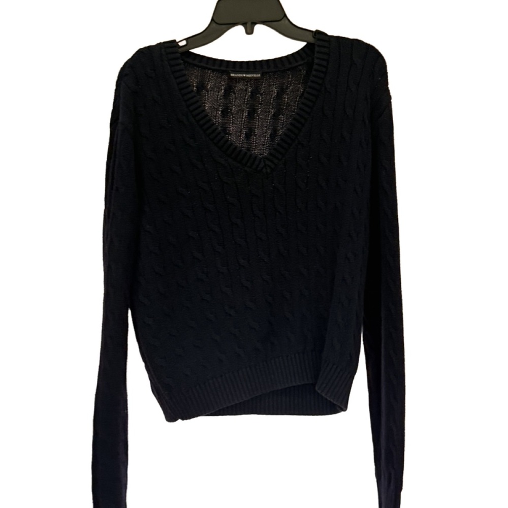 Brandy Melville Navy V-Neck Sweater
